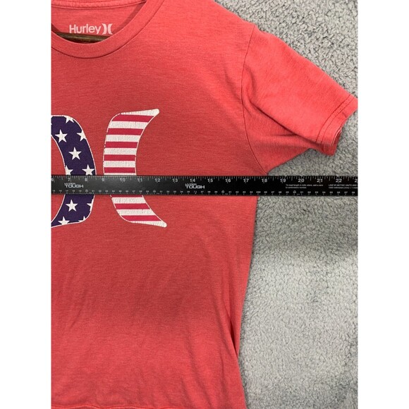 Hurley USA American Flag Logo Graphic T-Shirt Small (S) Petite Orange - Picture 4 of 7